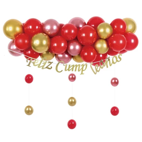 Set De Globos de Látex Rojo Y Dorado 36 Pcs-0