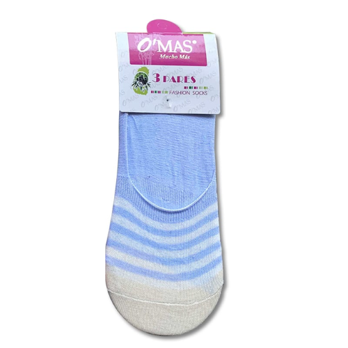 Calcetines De Mujer Invisible Liso Con Franjas 12 Unidades-0