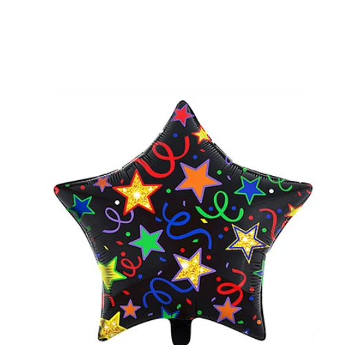 Globo Metálico De Estrella Fondo Negro 45 cm-1