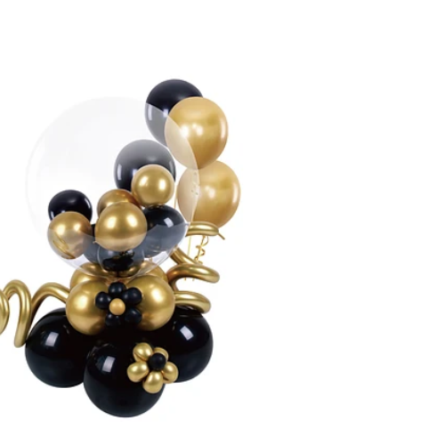 Set De Globos Dorado Y Negro 28 Pcs-1