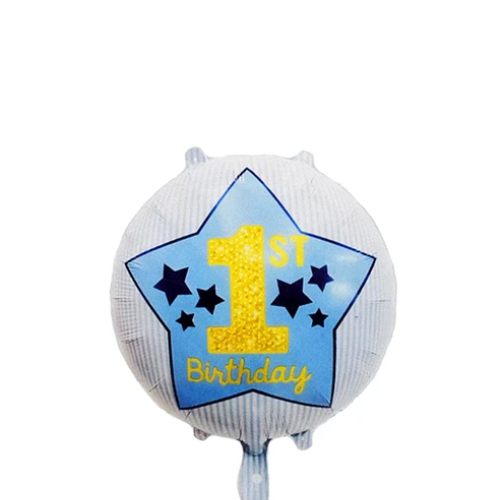 Globo Redondo 1st Birthday Celeste 22Pulgadas-1