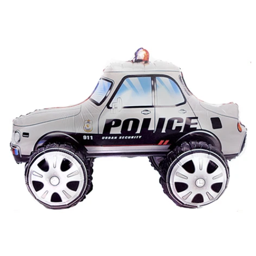 Globo Metalico 3d Auto De Policía 65x38Cm-0