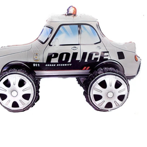 Globo Metalico 3d Auto De Policía 65x38Cm-1