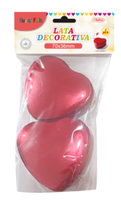 LATA DECORATIVA FIGURA DE CORAZÓN -0