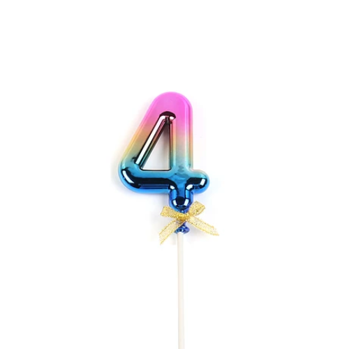 Topper Número 4 Multicolor 20cm-1