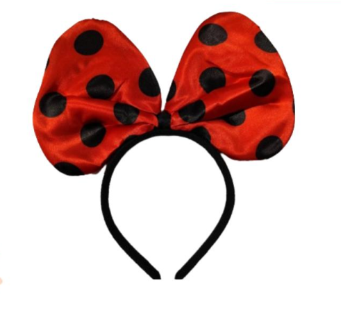 CINTILLO ROJO CON LUNARES NEGROS-0
