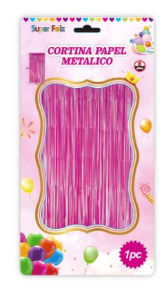 CORTINA PAPEL METÁLICO FUCSIA 2M X 1M-0