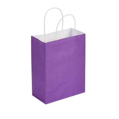 Bolsa De Papel Pequeña Morada 16x22x8cm-0