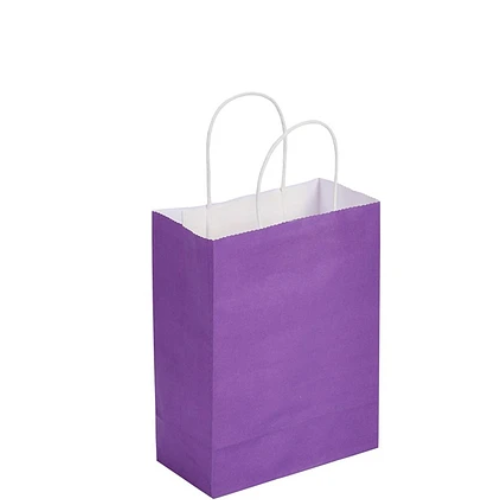 Bolsa De Papel Pequeña Morada 16x22x8cm-1