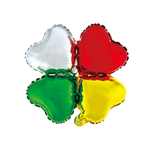 Globo Metálico Trébol De Cuatro Hojas Multicolor 45 cm-0