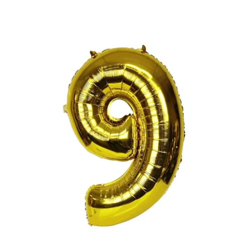 Globo Número 9 Oro 40 Pulgadas-1