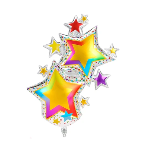 Globo Metalizado Estrellas De Colores 62x102 cm-0