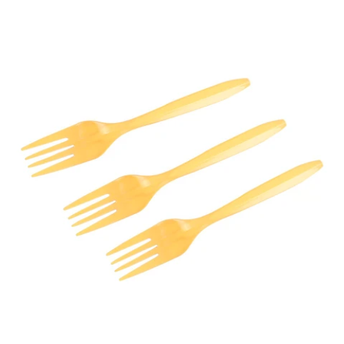 Tenedor Plástico Dorado 20pcs 14,5 cm-0
