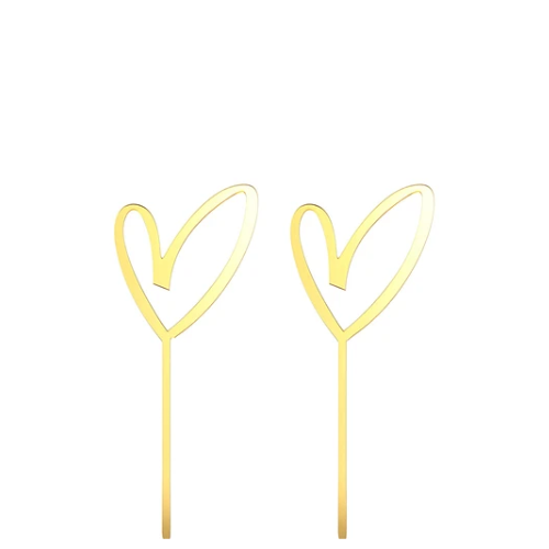 Topper Acrílico Corazón 2pcs 4x10cm-1