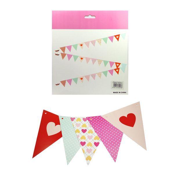  GUIRNALDA BANDERIN TRIANGULAR CARTON CORAZON X1 UNI-0
