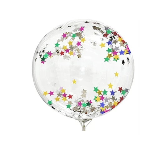 Globo Burbuja Confeti Estrella Multicolor 45cm-0