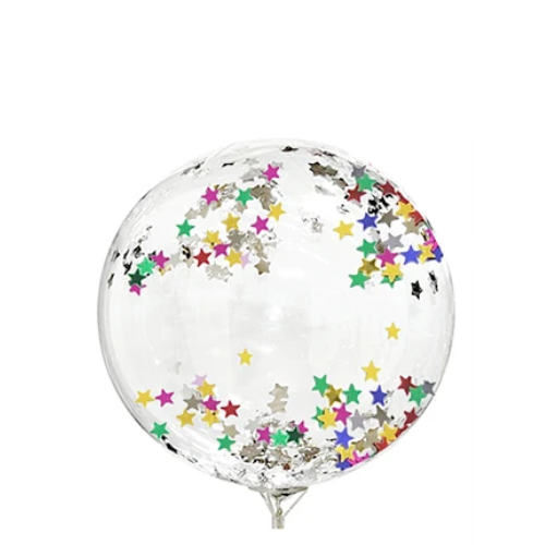 Globo Burbuja Confeti Estrella Multicolor 45cm-1