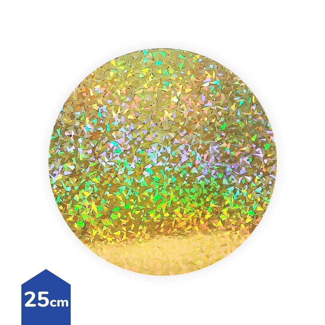 BANDEJA TORTA 25CM DORADO LASER X1UNI-0