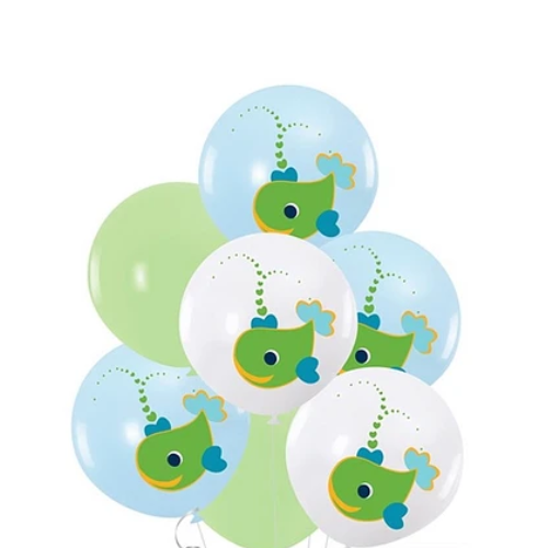 Set De Globos Estampado Ballena 7pcs-1