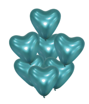 GLOBOS CORAZONES 12PCS TURQUESA-1