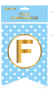 BANDERIN CELESTE LUNARES BLANCOS -0