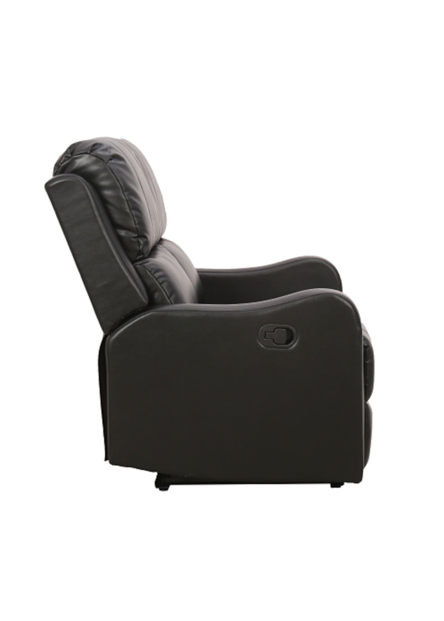 Bergere reclinable manual Fleming de 2 cuerpos ecocuero negro-3