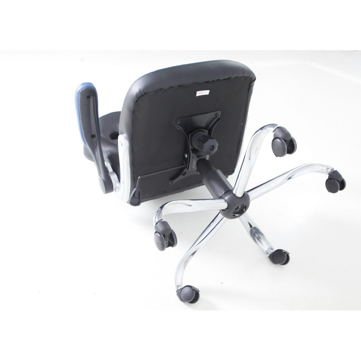 Silla Gamer Spectre mecedora con curva lumbar ecocuero negro y azul-5