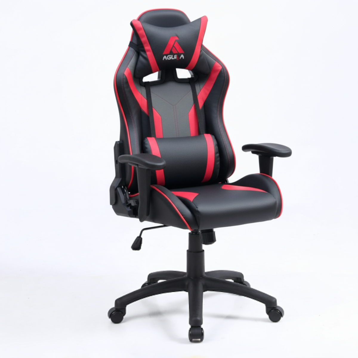 Silla Gamer Apex doble soporte ecocuero negro y rojo-4