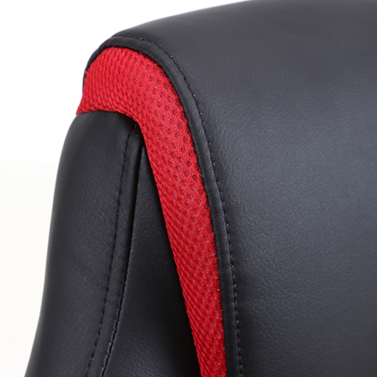 Silla Gamer Ignite mecedora malla y ecocuero negro y rojo-4