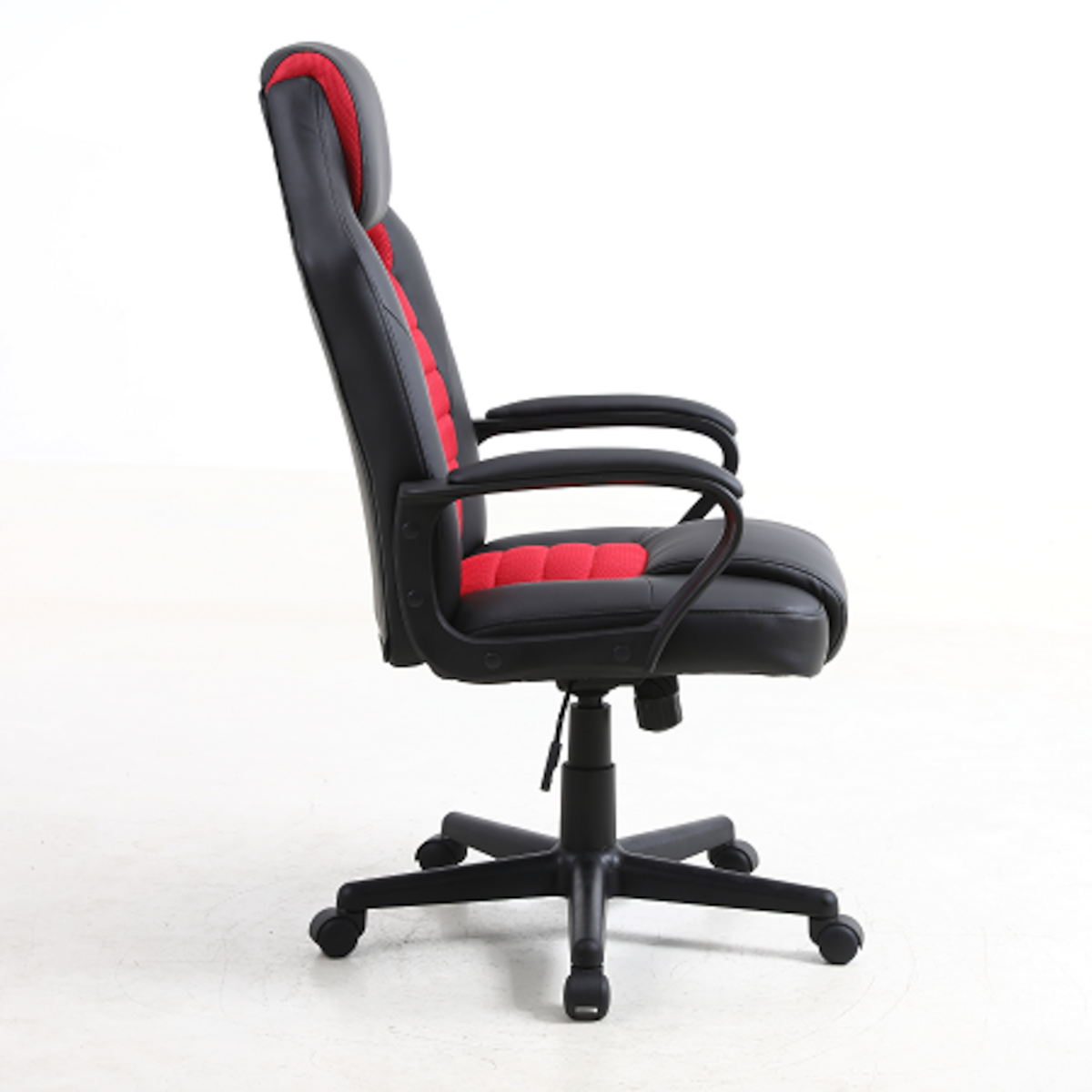 Silla Gamer Ignite mecedora malla y ecocuero negro y rojo-6