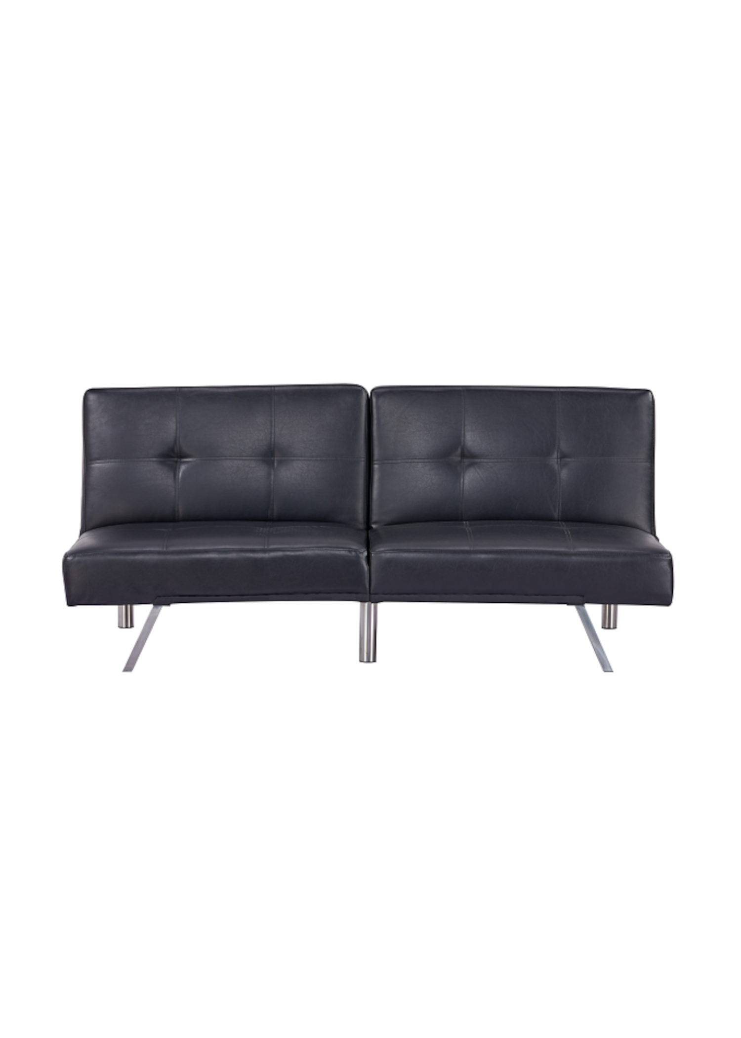 Futón sofa cama Osaka ecocuero negro diseño moderno-1