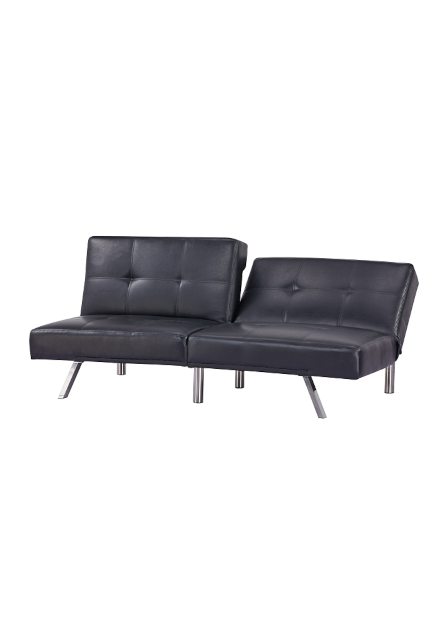 Futón sofa cama Osaka ecocuero negro diseño moderno-2