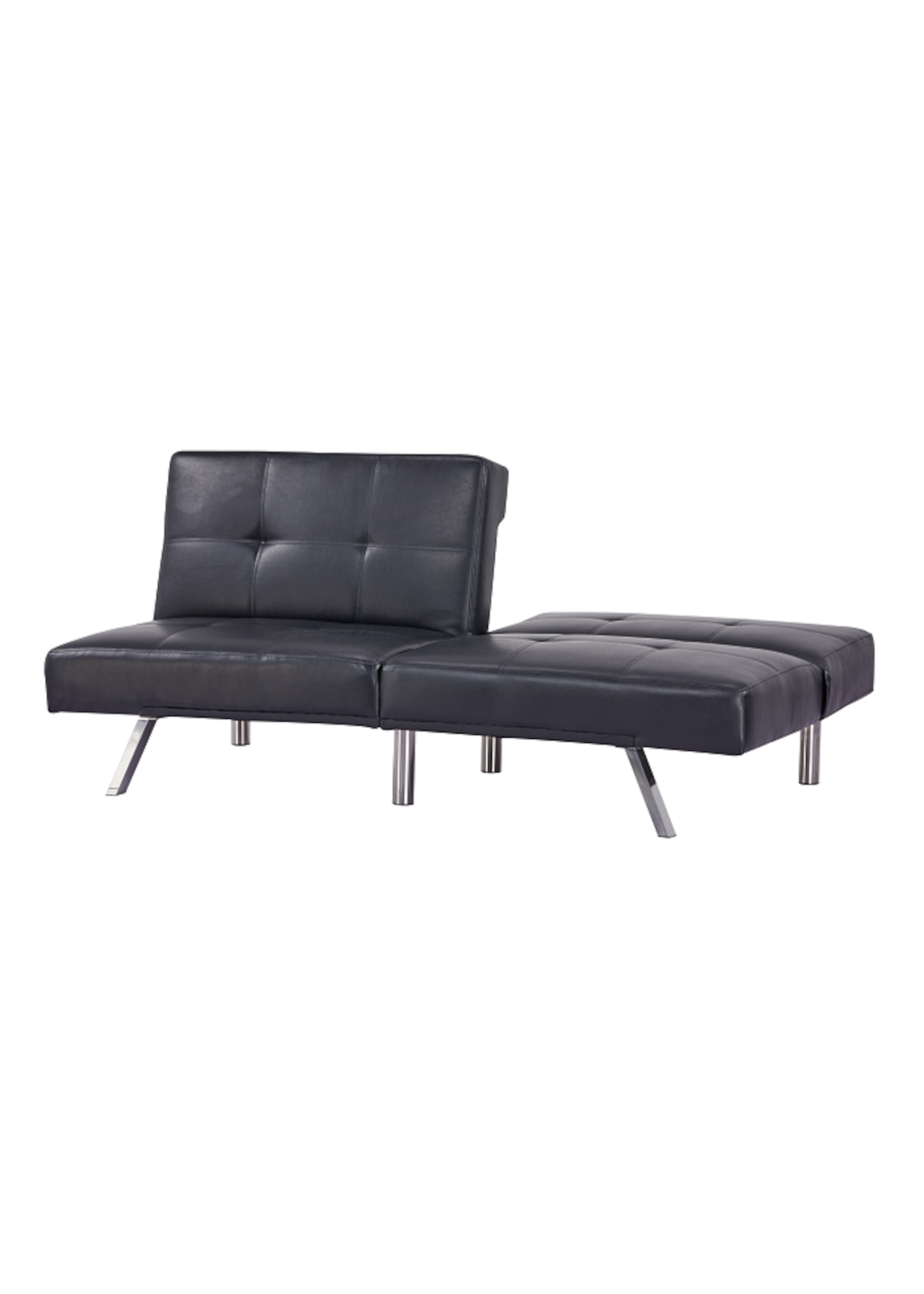 Futón sofa cama Osaka ecocuero negro diseño moderno-3