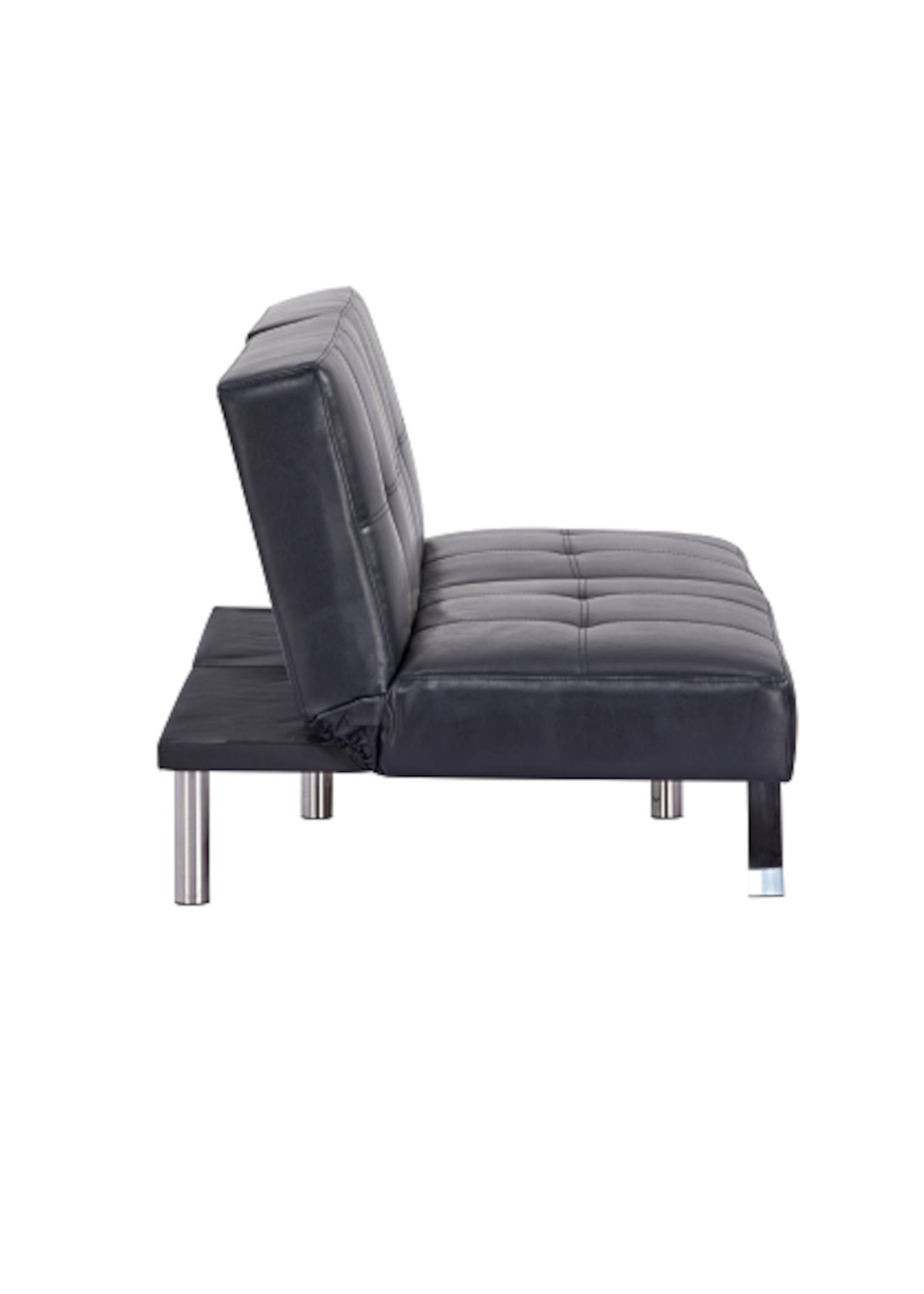 Futón sofa cama Osaka ecocuero negro diseño moderno-5