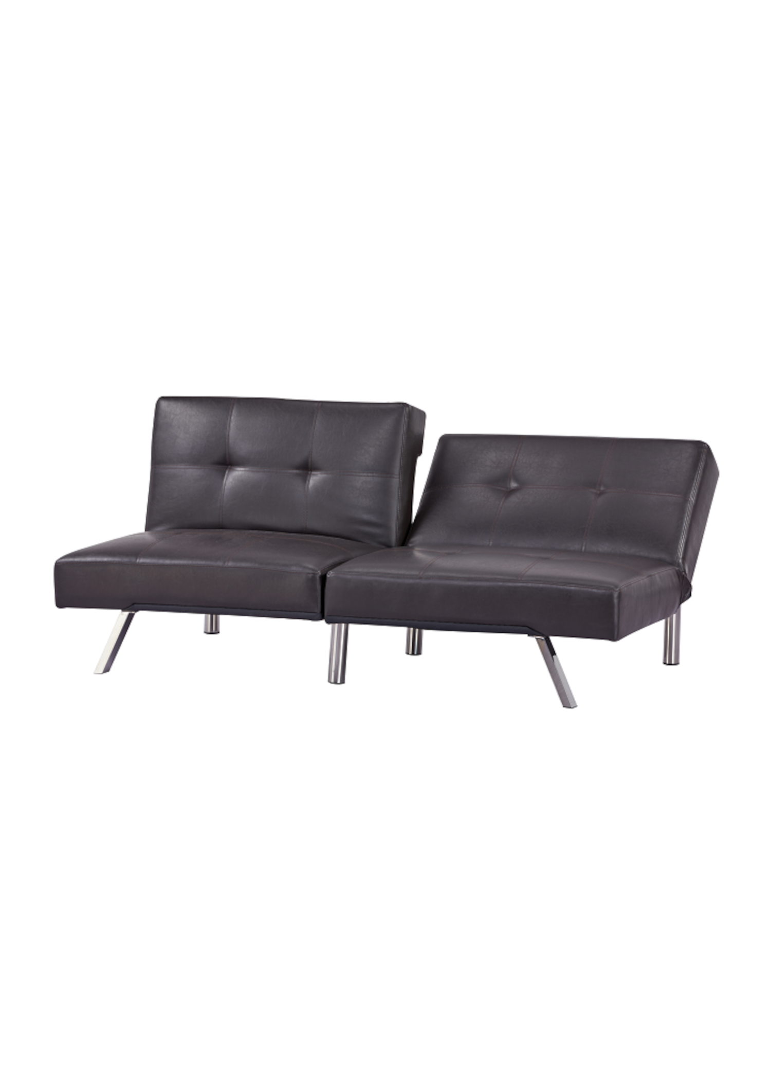 Futón sofa cama Osaka de ecocuero café oscuro diseño moderno-1