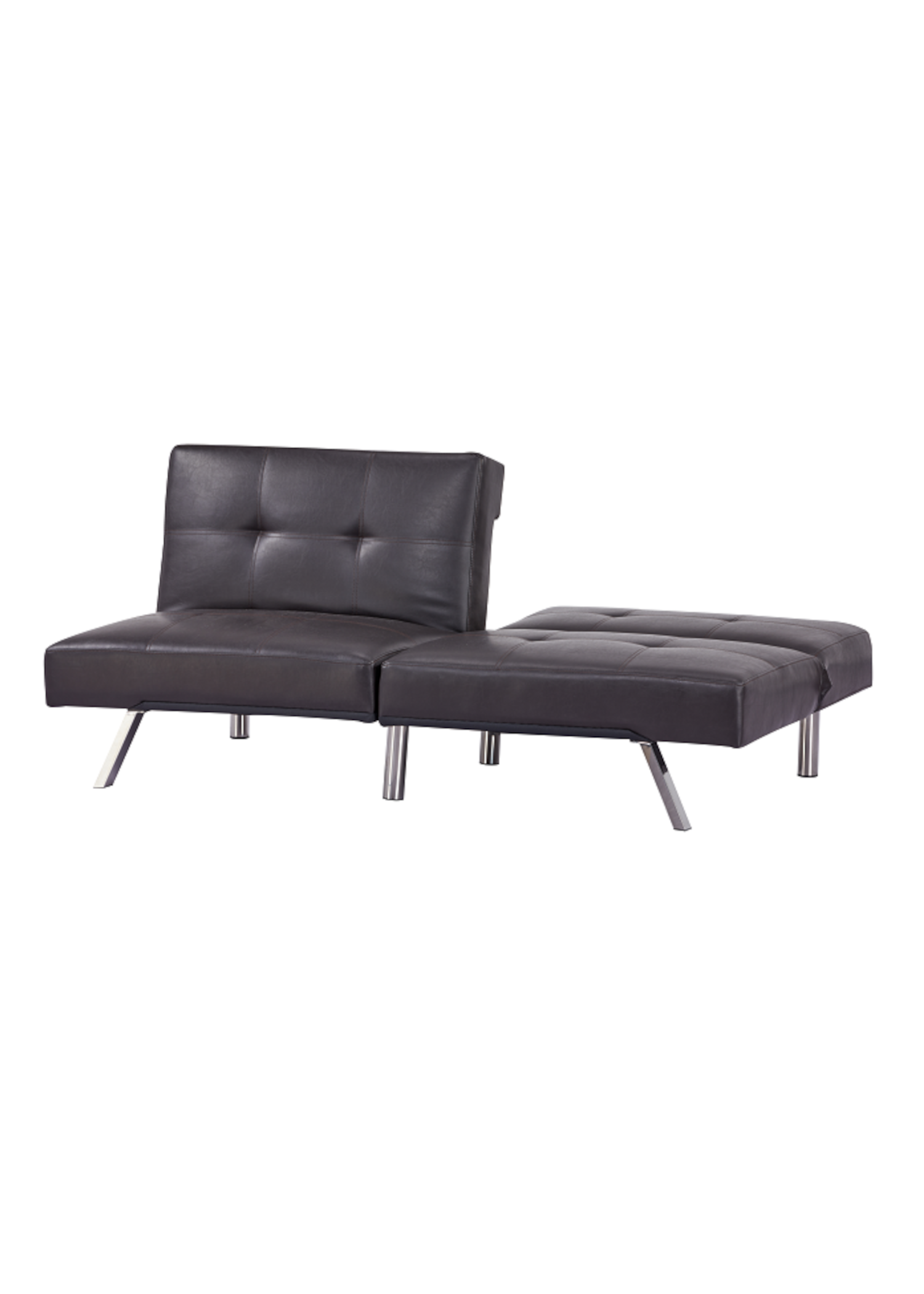 Futón sofa cama Osaka de ecocuero café oscuro diseño moderno-2