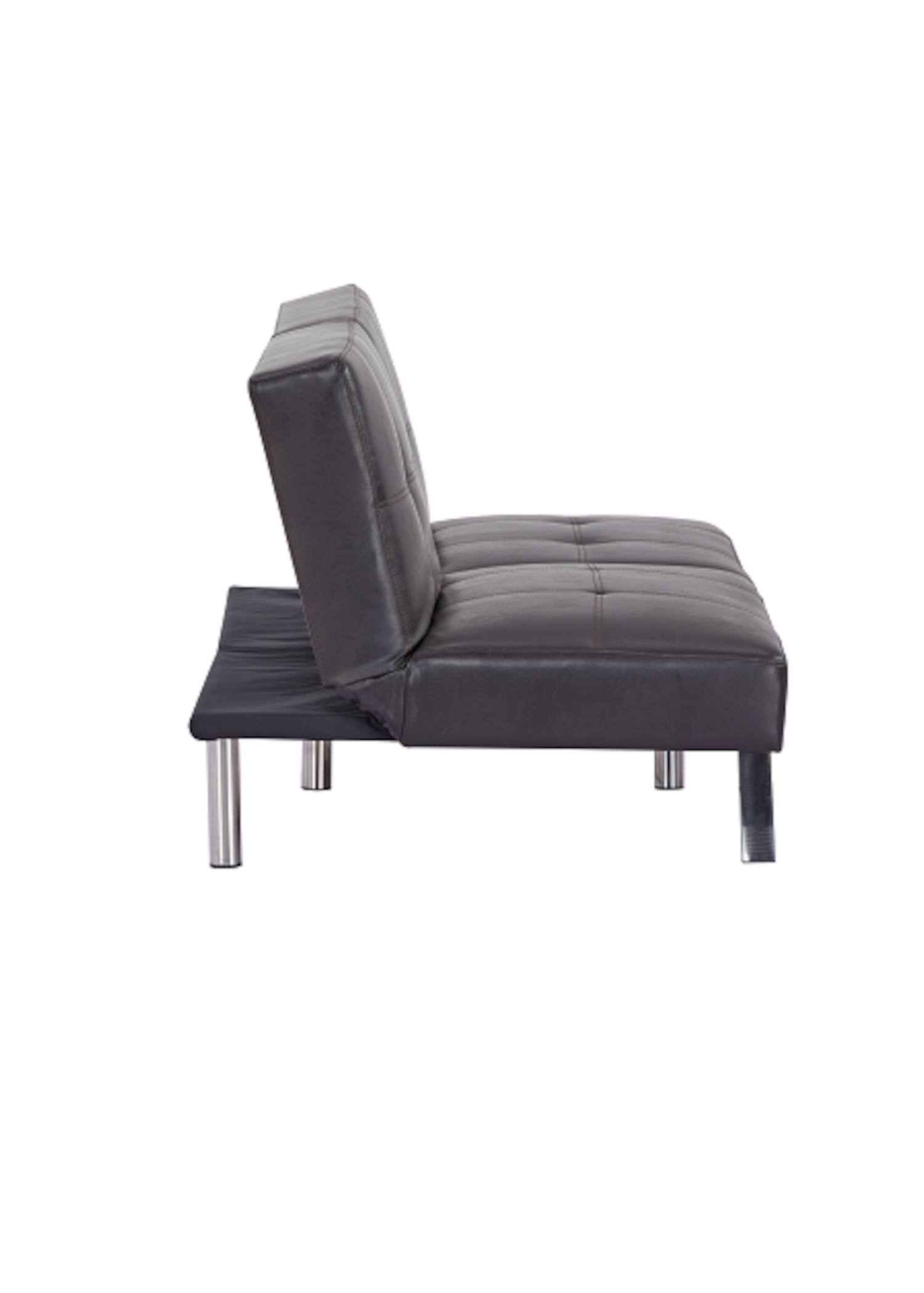 Futón sofa cama Osaka de ecocuero café oscuro diseño moderno-4