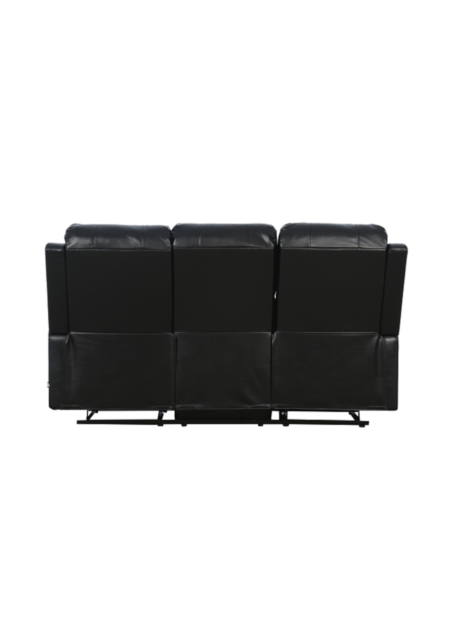Bergere reclinable manual Fleming de 3 cuerpos de ecocuero negro-3