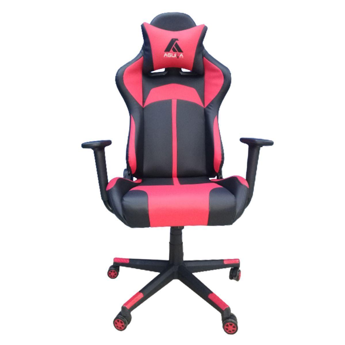 Silla Gamer Vortex reclinación extrema ecocuero negro y rojo-1