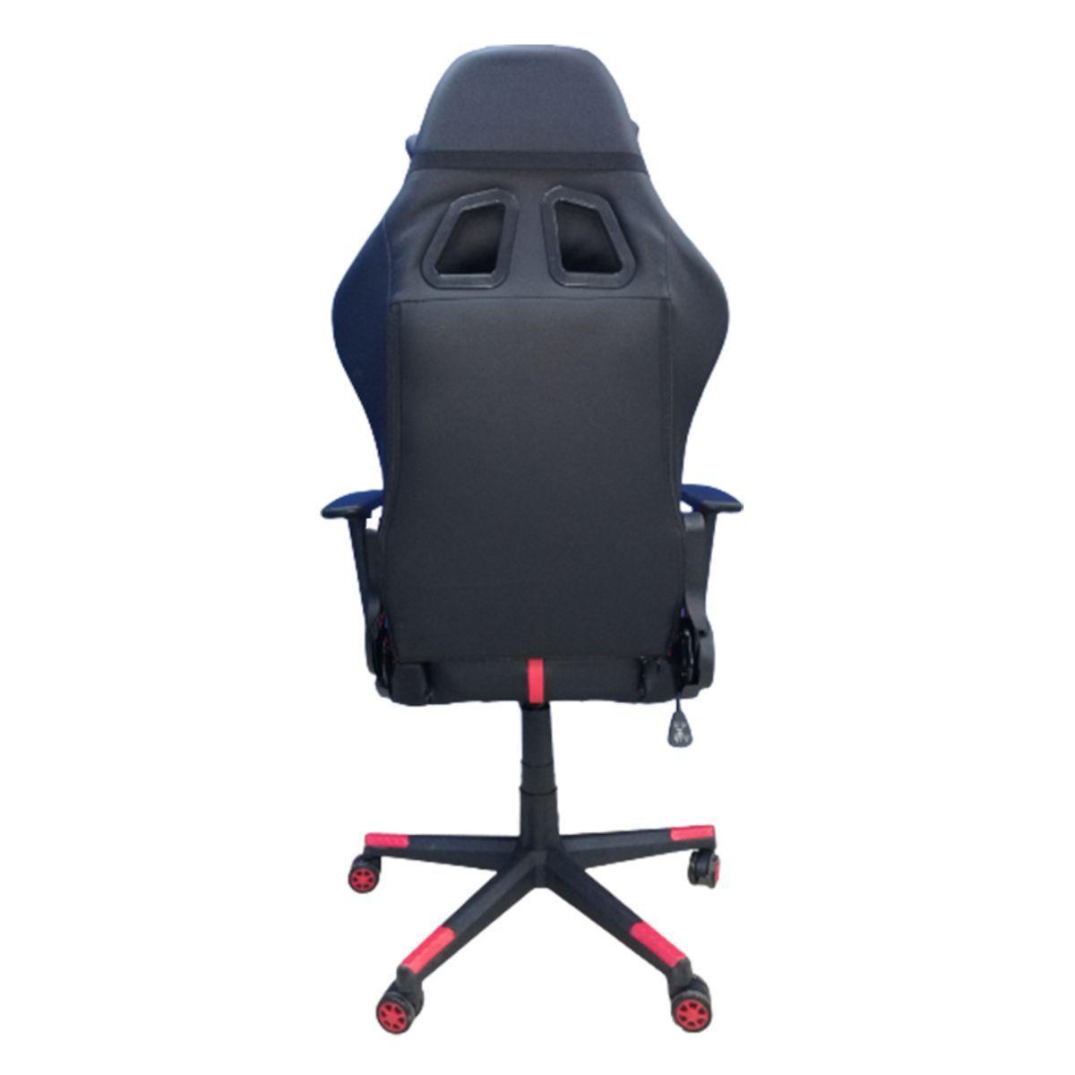 Silla Gamer Vortex reclinación extrema ecocuero negro y rojo-3