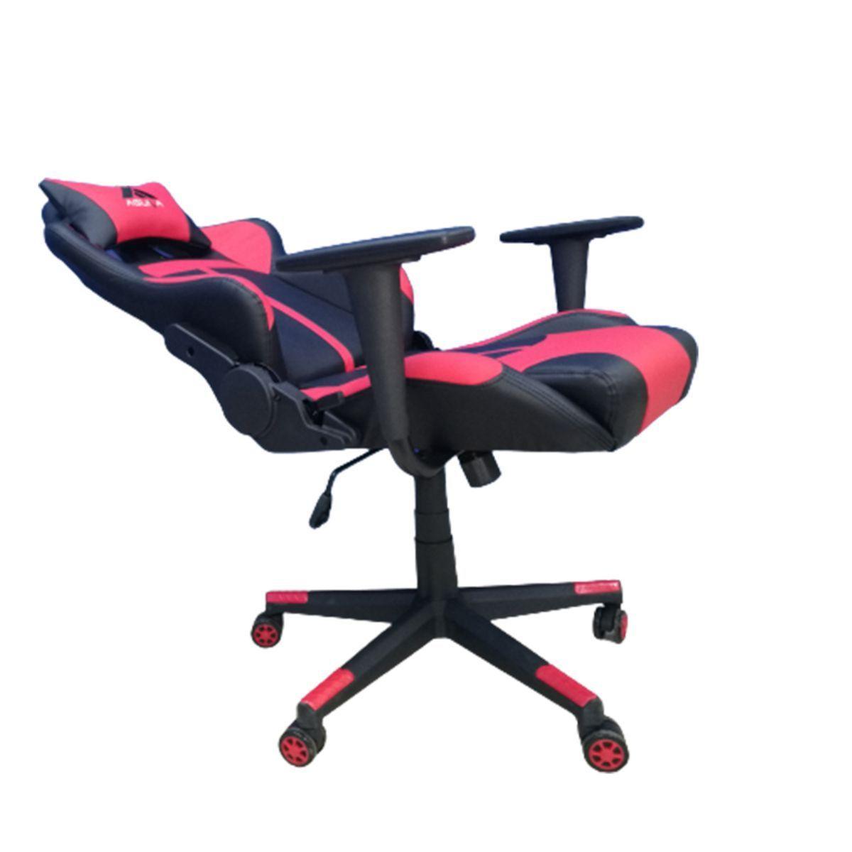 Silla Gamer Vortex reclinación extrema ecocuero negro y rojo-4