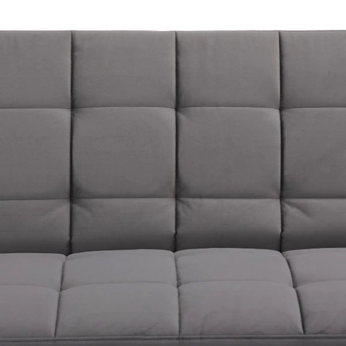 Futón Sof Cama Nikko Tela Diseño Moderno Gris-2