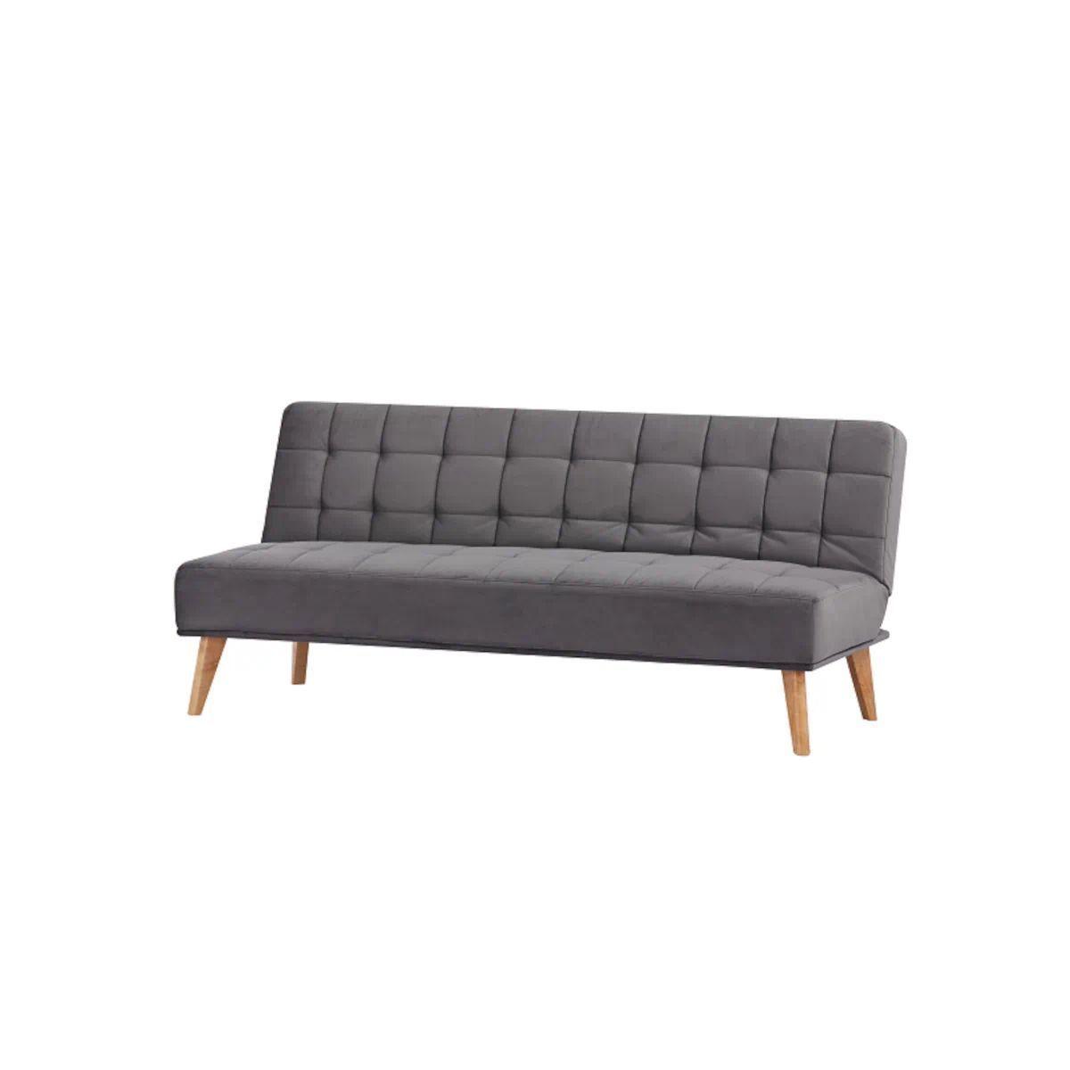 Futón Sof Cama Nikko Tela Diseño Moderno Gris-0