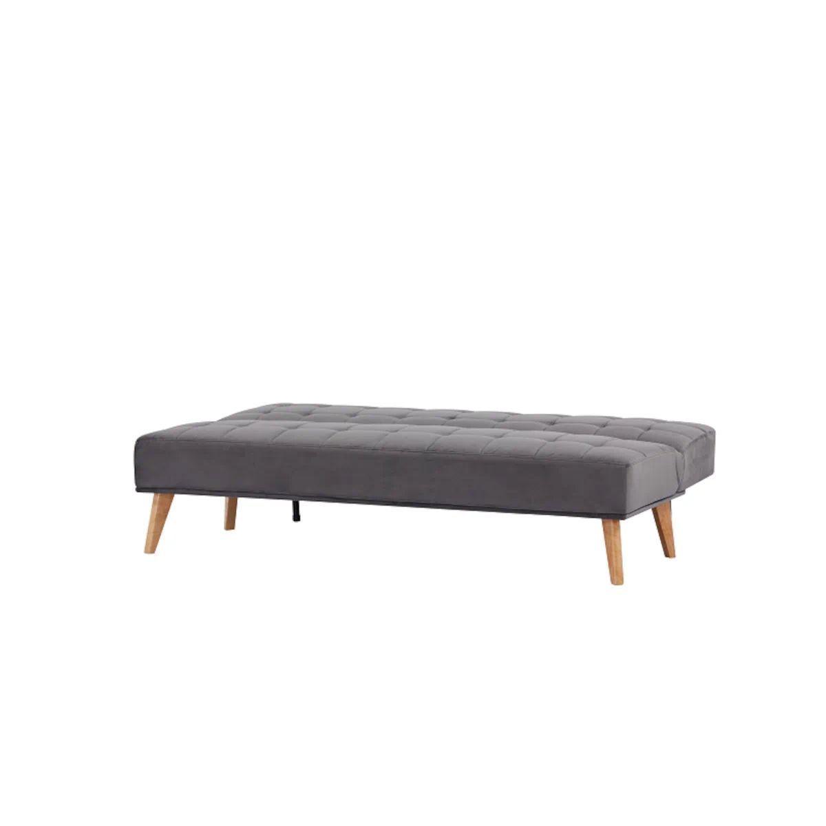 Futón Sof Cama Nikko Tela Diseño Moderno Gris-4