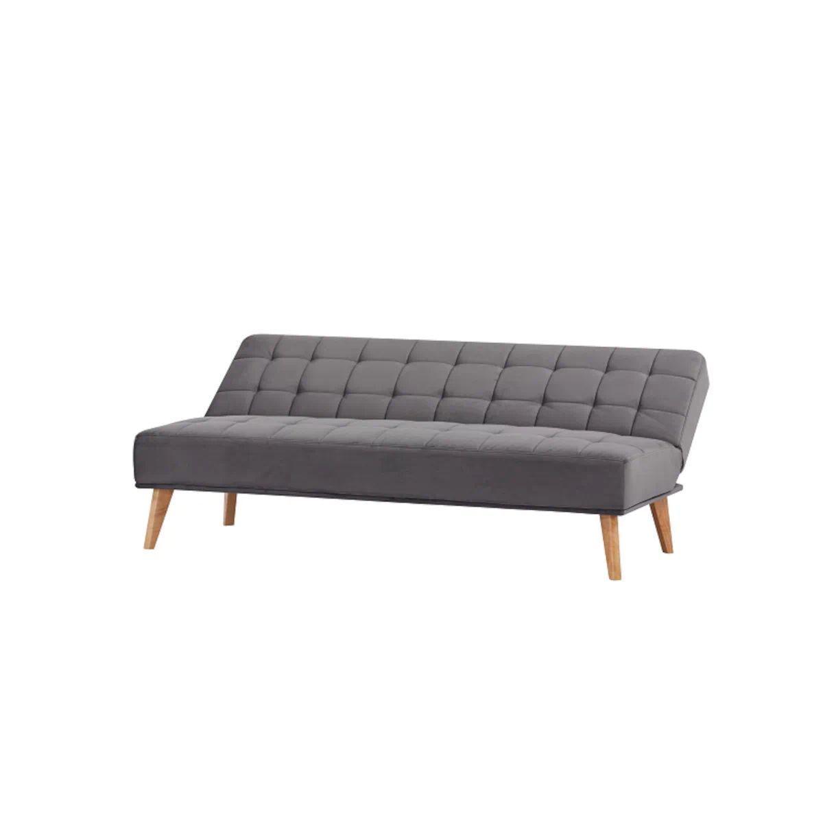Futón Sof Cama Nikko Tela Diseño Moderno Gris-5