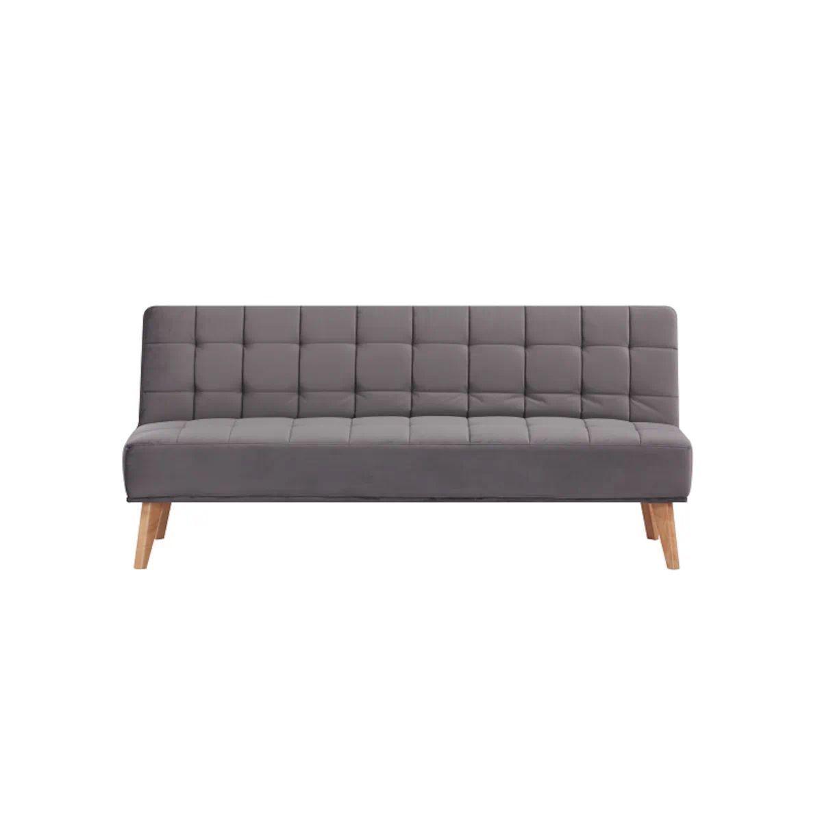 Futón Sof Cama Nikko Tela Diseño Moderno Gris-6