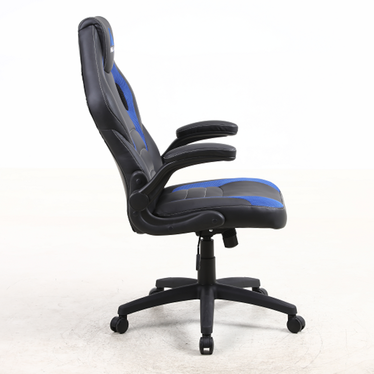 Silla Gamer Fusión mecedora malla y ecocuero negro y azul-3