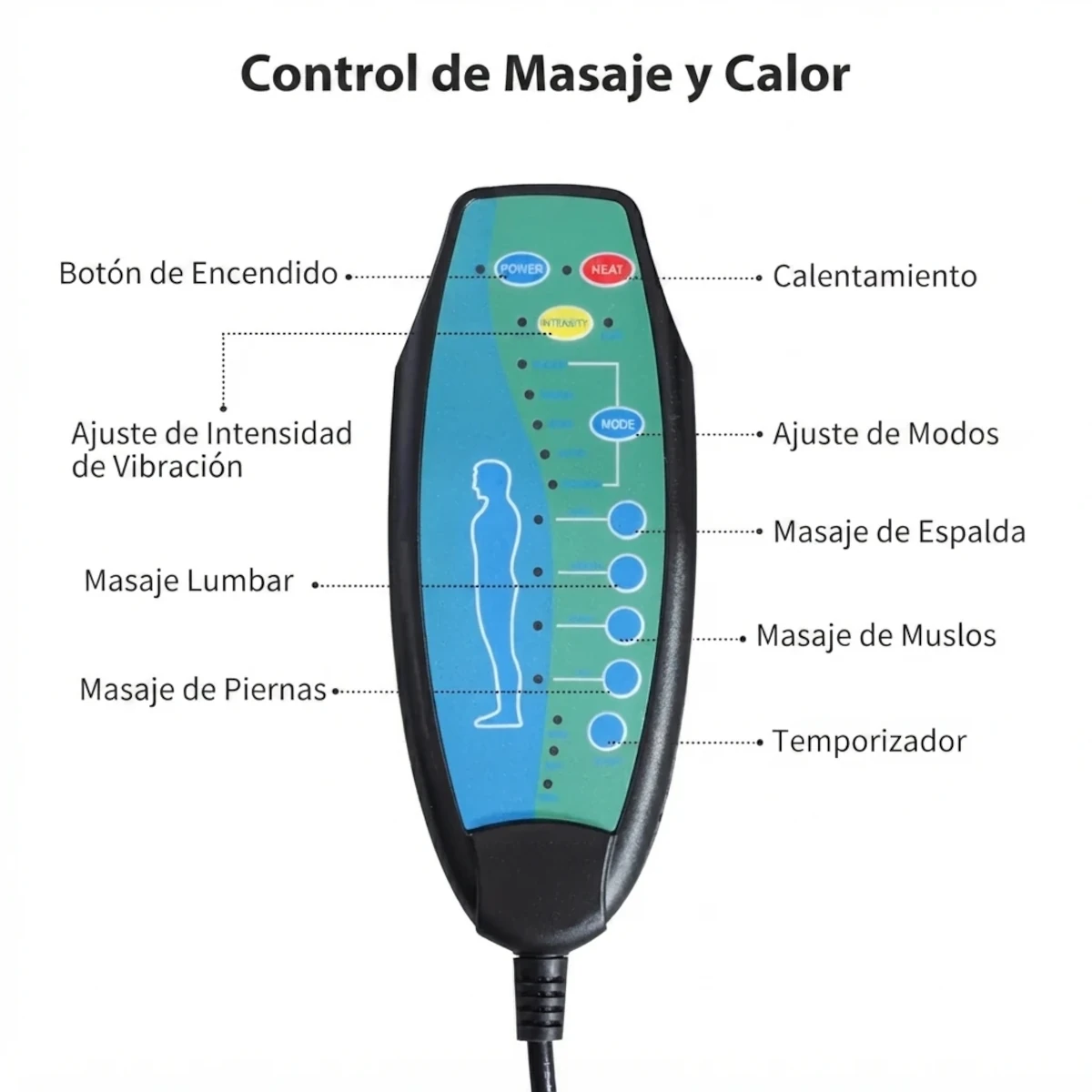 Bergere masajeador con calor Musil 8 puntos microfibra cafe grisaceo-1