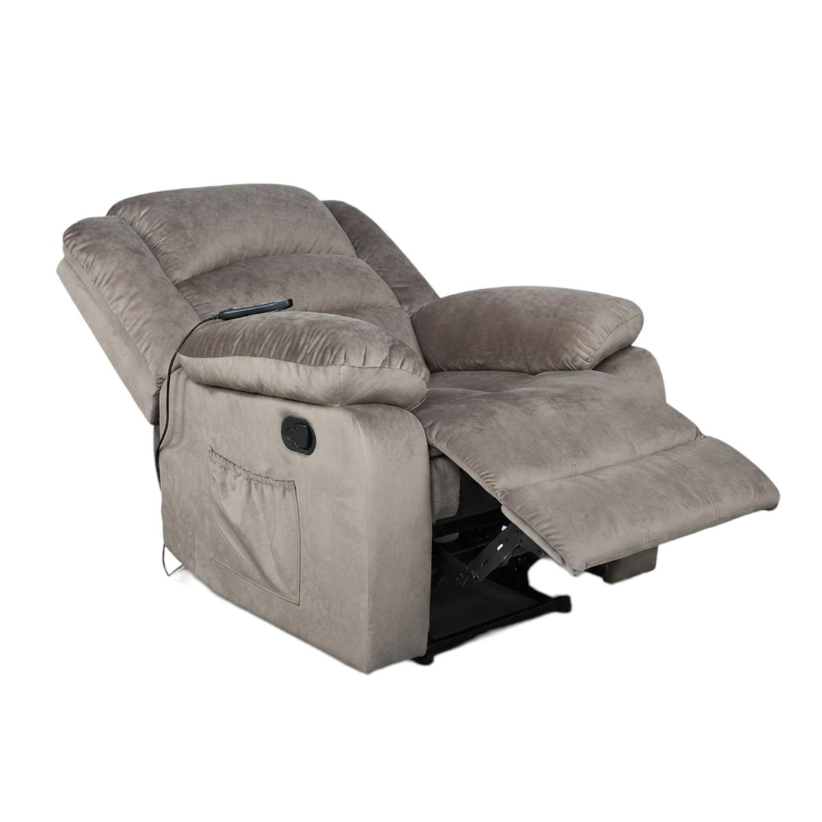 Bergere masajeador con calor Musil 8 puntos microfibra cafe grisaceo-2