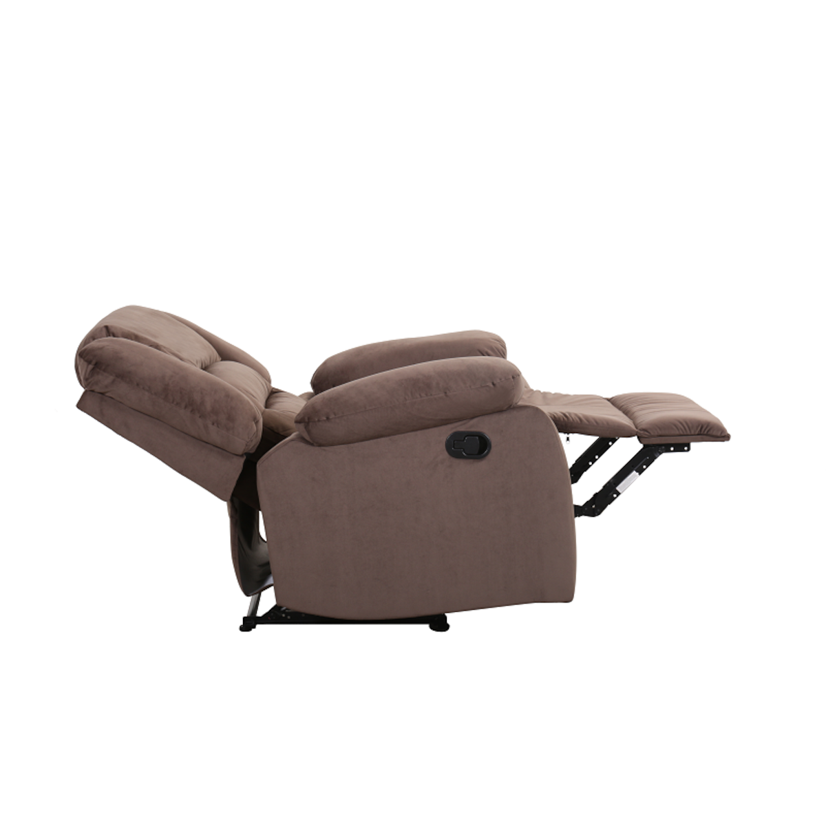 Bergere reclinable manual Ciorán de microfibra color chocolate-3